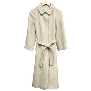 Mohair wool belted camel coat Large Petite Vintage tailored classic cloth coat